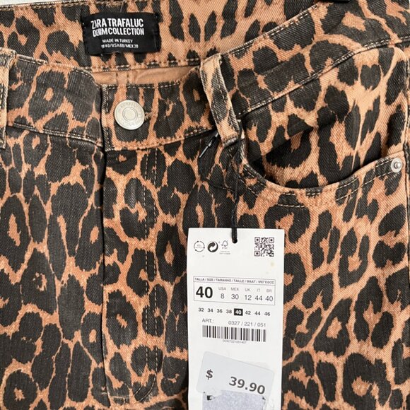 Womens ZARA Cheeta Leopard Print Hi-Rise Stretch Skinny Jeans - Picture 3 of 3